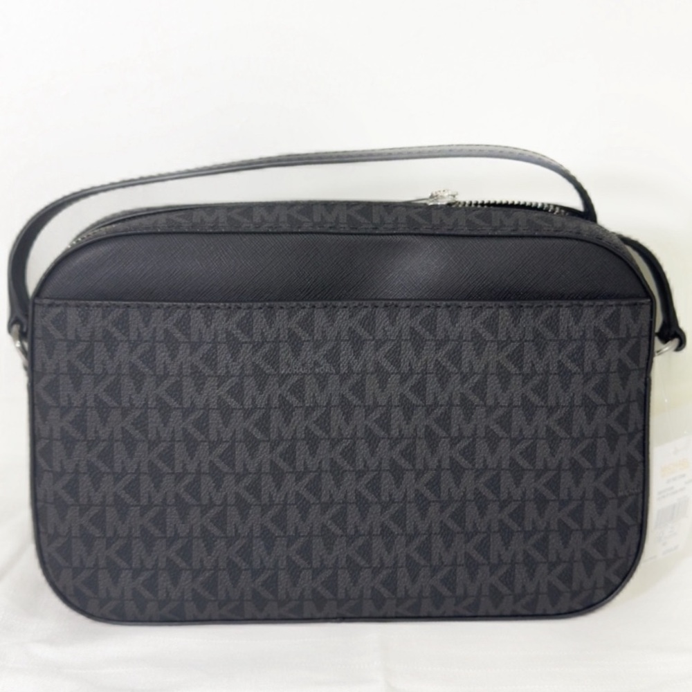 Michael Kors✨NWT✨Jet Set Large Crossbody Black MK Logo Everyday Travel Bag - Picture 2 of 11